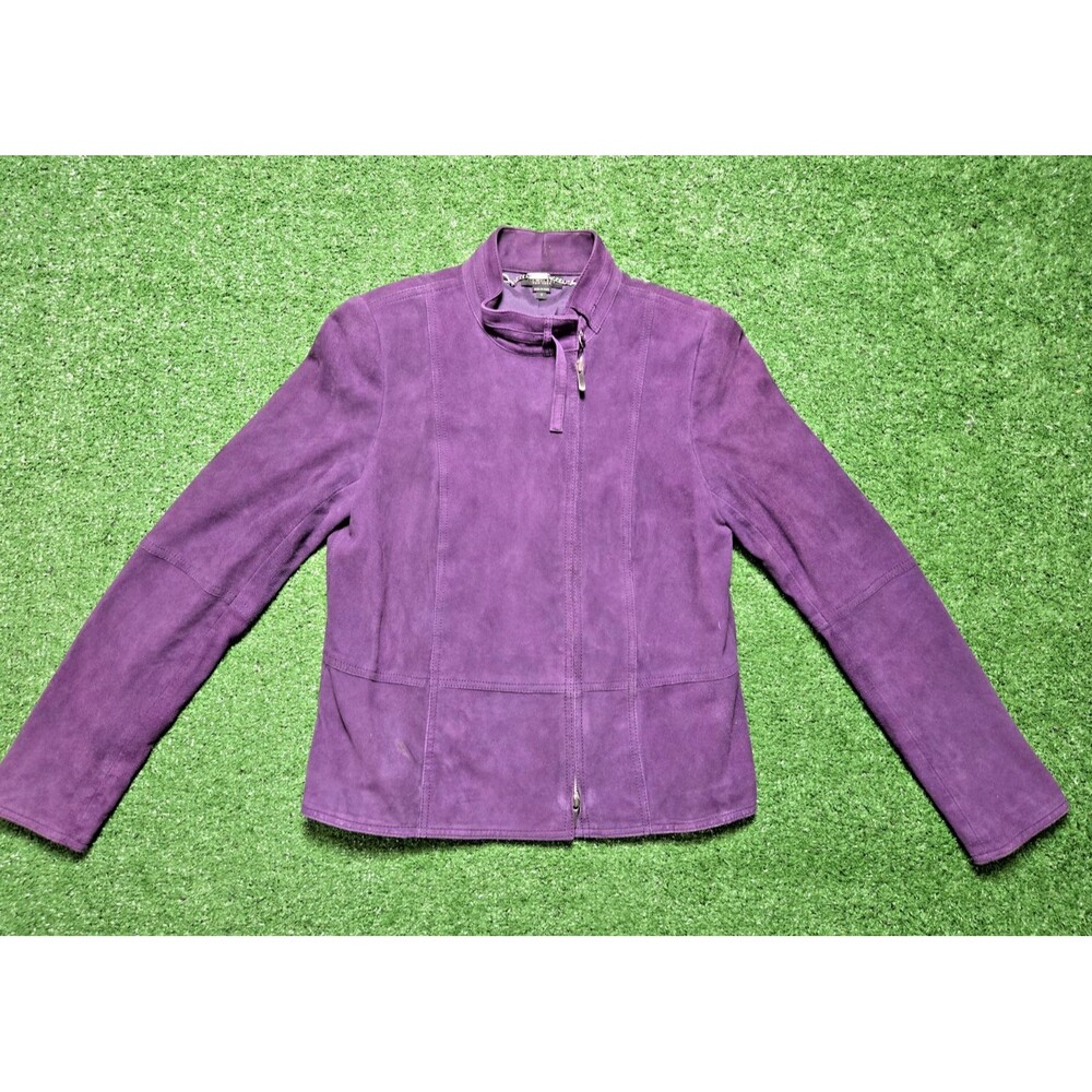 Worth New York Suede Jacket Full Zip Purple (Women's Petite)